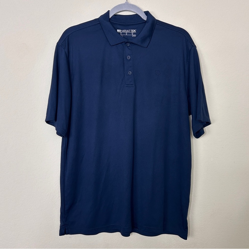 ARIAT TEK Men’s Polo | Size M | Navy - Picture 2 of 4